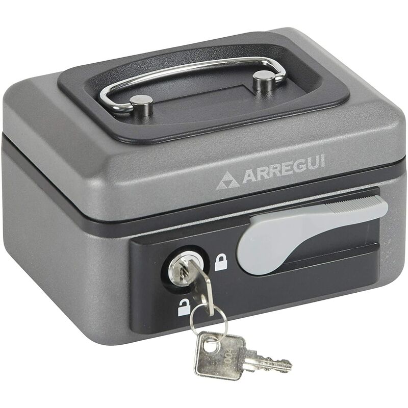Image of Arregui - Popup C9716 Cassetta di sicurezza con chiave e pulsante per contare e trasportare denaro Cassetta Portavalori in acciaio con vassoio