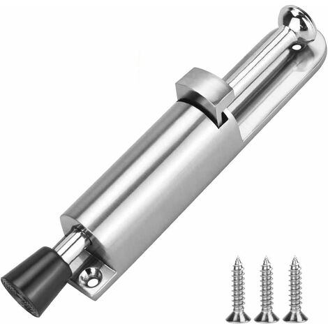 Arrêt de porte à ressort robuste, arrêt de porte en métal, ressort de pied en alliage de zinc, arrêt de porte à levier pour intérieur et extérieur avec commande de pied (support de porte en Nickel bro