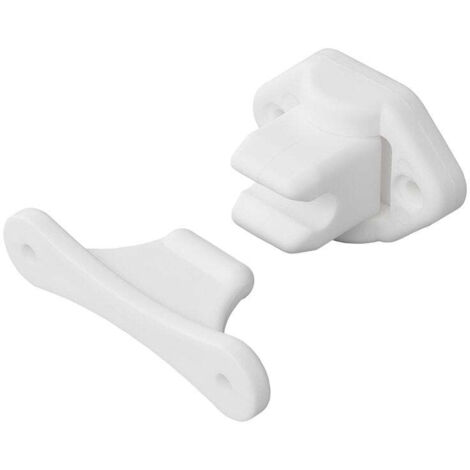Arret de porte battante 2 parties blanc pour caravanecamping car