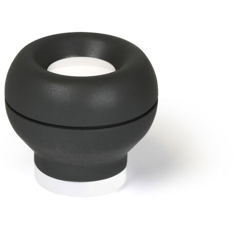 Arrêt de porte | Style décoratif | Protège les murs et les portes contre les impacts | Fabriqué en TPS | Fini Anthracite - Blanc | Mesures 46*46*41mm | Système de fixation adhésif / vissé | 1 unité - talla