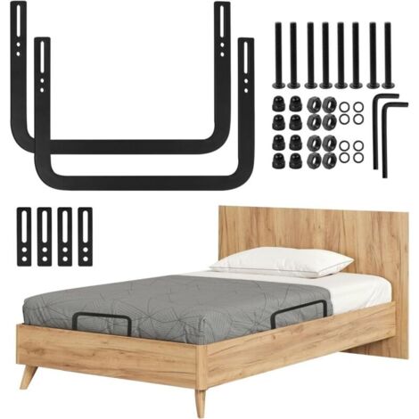 Arret Matelas, Cale Matelas pour Lits Massifs, Lattes, Tatamis, Lits Flottants et Sommiers, RéGlable Anti Glisse pour Matelas, Barre de Retenue de Matelas, Retenue de Matelas en Métal, 2 Pièces