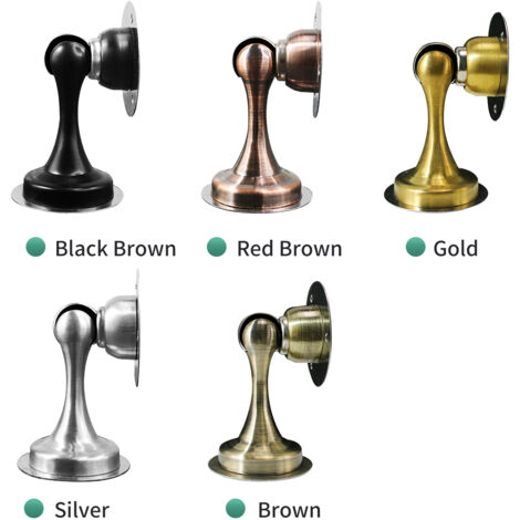 【Arrêt Porte Magnétique】 Stop-Porte Fixation Plancher avec Vis et Adhésif pour Protéger Mur - Zinc Alloy 5.5x5.5cm Noir/Rouge/Brun/Argent/Gold - 1 Pièce
