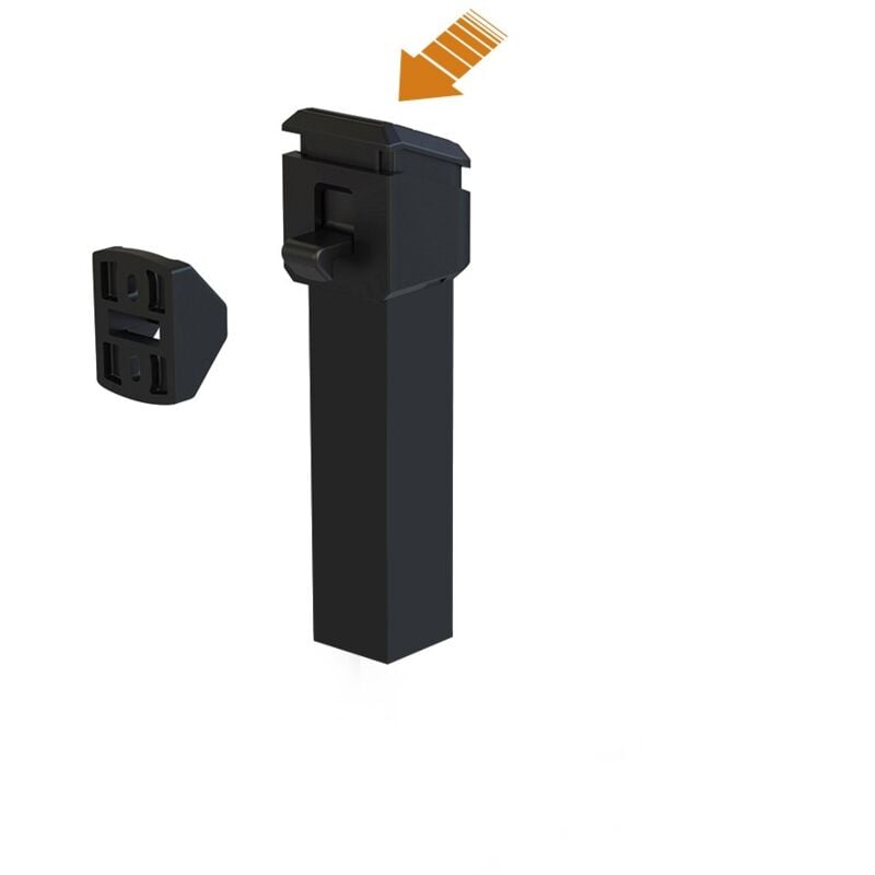 Portac - arret poussoir design pour portail battant Finition: Noir - Longueur de tube (mm): Longueur de tube (mm) : 330
