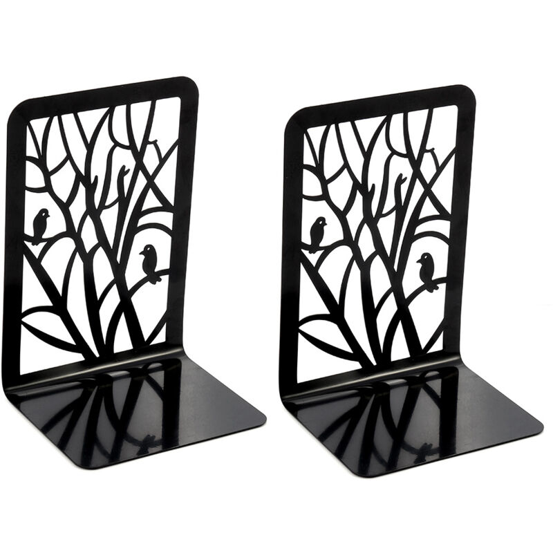 Arrête-livre en métal, arrête-livre noir mat lourd