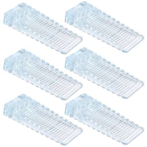 Arrêts de Portes 6 Pièces en PVC, Cale Porte Sol Réglable en Hauteur et Empilable, Bloque Porte Transparent pour Portes et Sols