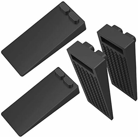Arrêts de Portes, [Lot de 4] Arrêts Cale Porte Silicone Stop Porte au Sol Butoirs de Porte Protection de Portes et Murs Hauteur Reglable Noir,