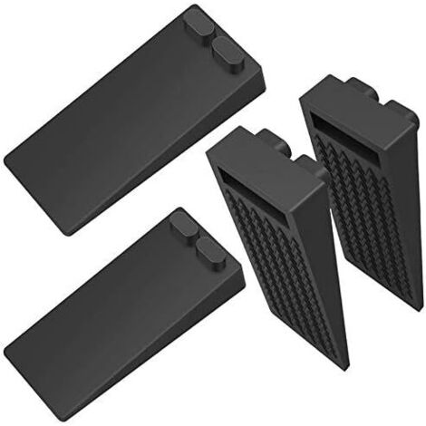 Arrêts de Portes, [Lot de 4] Arrêts Cale Porte Silicone Stop Porte au Sol Butoirs de Porte Protection de Portes et Murs Hauteur Reglable Noir