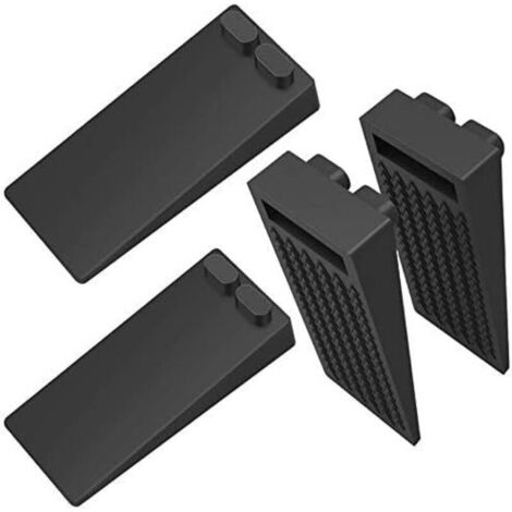 Arrêts de Portes, [Lot de 4] Arrêts Cale Porte Silicone Stop Porte au Sol Butoirs de Porte Protection de Portes et Murs Hauteur Reglable Noir