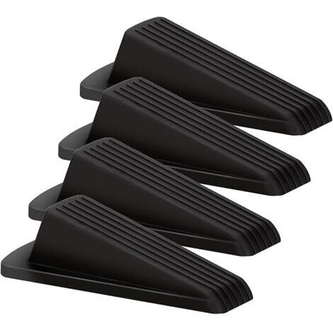 Arrêts de Portes Lot de 4 Silicone Butée de Porte Antidérapante Cale Porte Sol Protection de Portes pour Patio extérieur, Maisons, Ecoles, Bureaux, Garage Noir