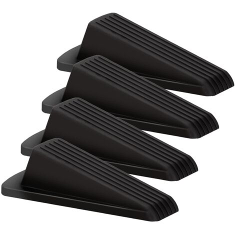 Arrêts de Portes Lot de 4 Silicone Butée de Porte Antidérapante Cale Porte Sol Protection de Portes pour Patio extérieur, Maisons, Ecoles, Bureaux, Garage Noir