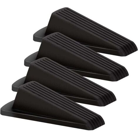 Arrêts de Portes Lot de 4 Silicone Butée de Porte Antidérapante Cale Porte Sol Protection de Portes pour Patio extérieur, Maisons, Ecoles, Bureaux, Garage Noir