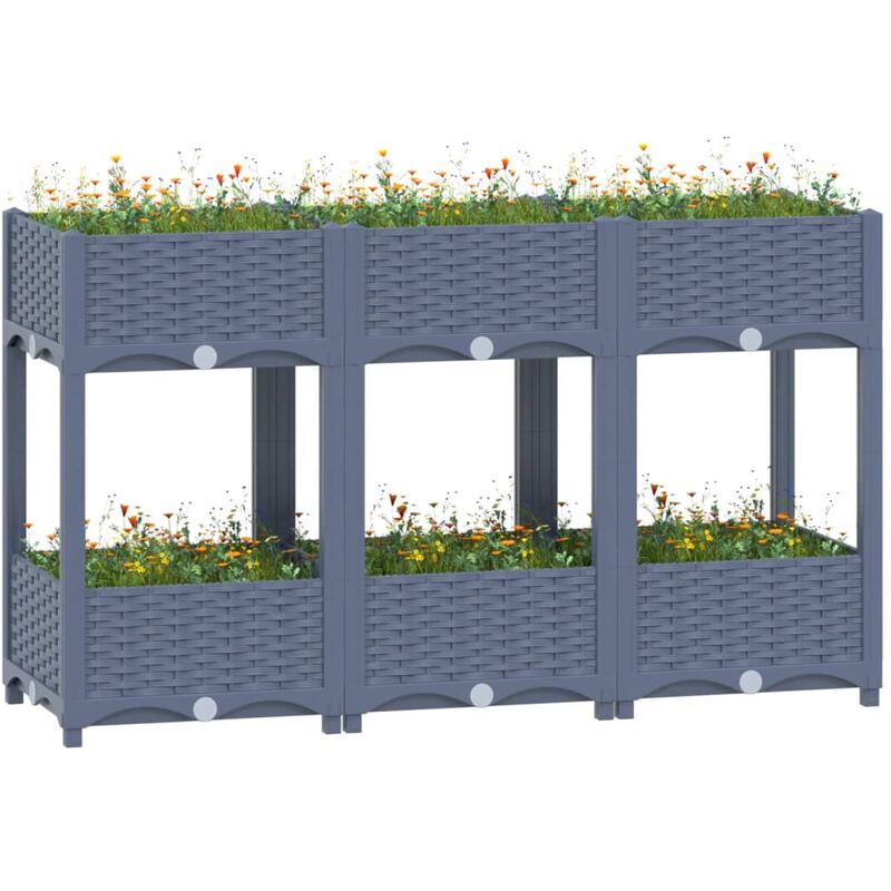 

Arriate 120x40x71 cm polipropileno - Gris