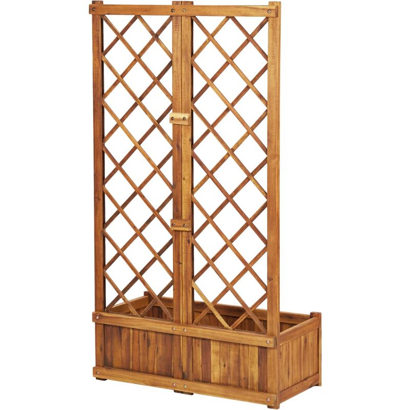 

Arriate con enrejado madera maciza de acacia 80x38x150 cm