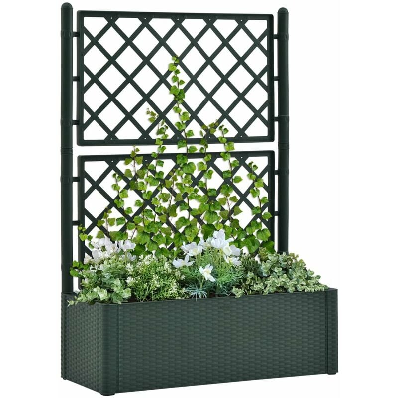 

Arriate con enrejado y sistema de riego automatico verde