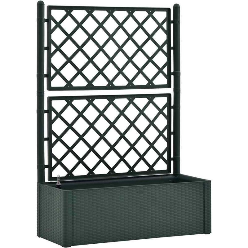 

vidaXL Arriate con enrejado y sistema de riego automático verde - Verde