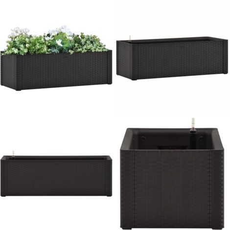 Arriate con sistema de riego automático antracita 100x43x33 cm - Macetero con riego automático - Jardinera con riego automático