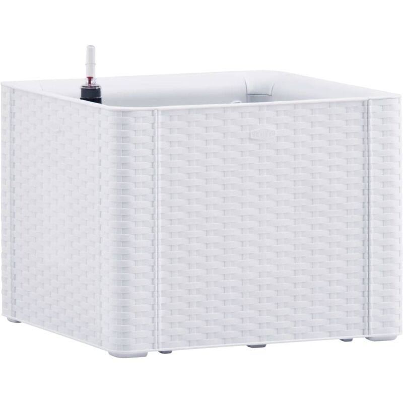 

vidaXL Arriate con sistema de riego automático blanco 43x43x33 cm - Blanco