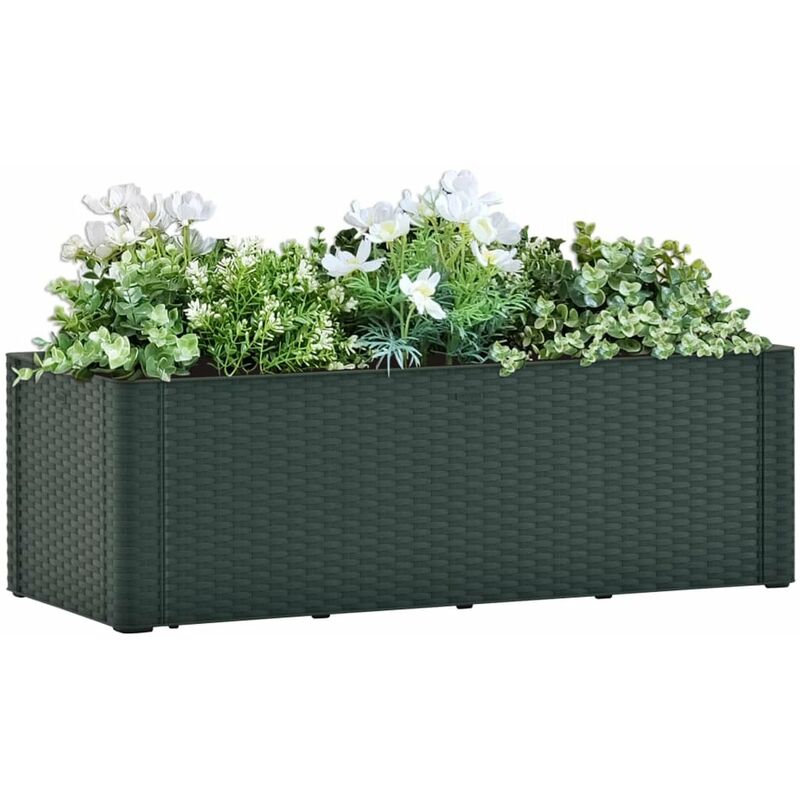 

Arriate con sistema de riego automatico verde 100x43x33 cm