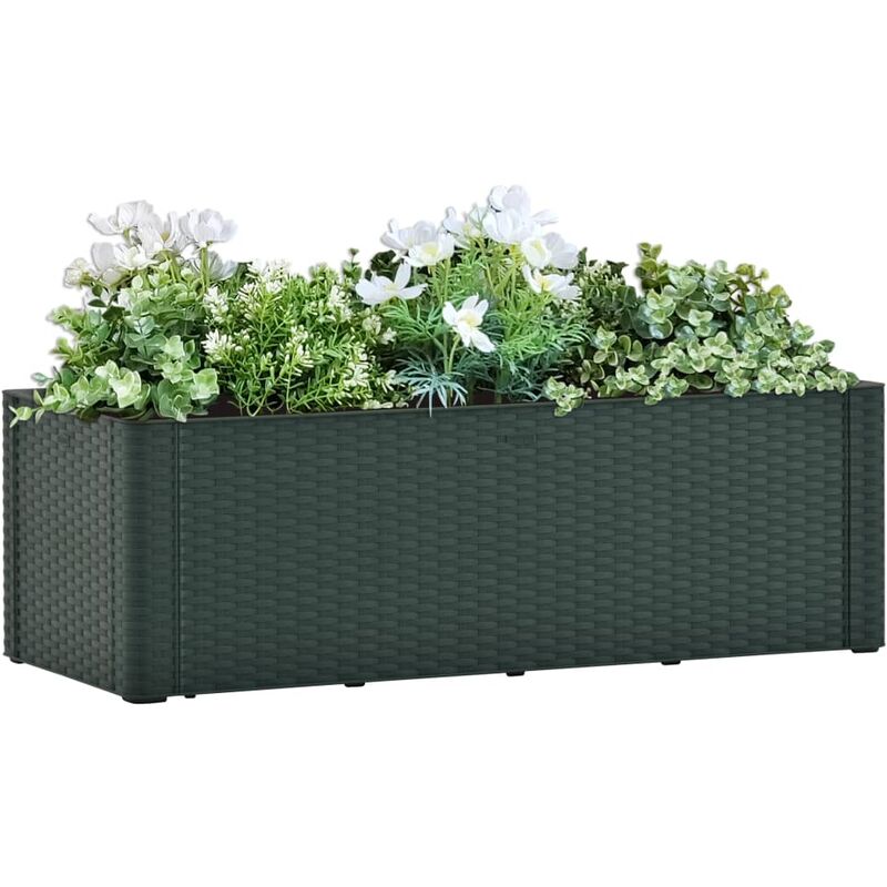 

Arriate con sistema de riego automático verde 100x43x33 cm