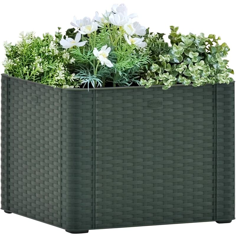 

Arriate con sistema de riego automático verde 43x43x33 cm