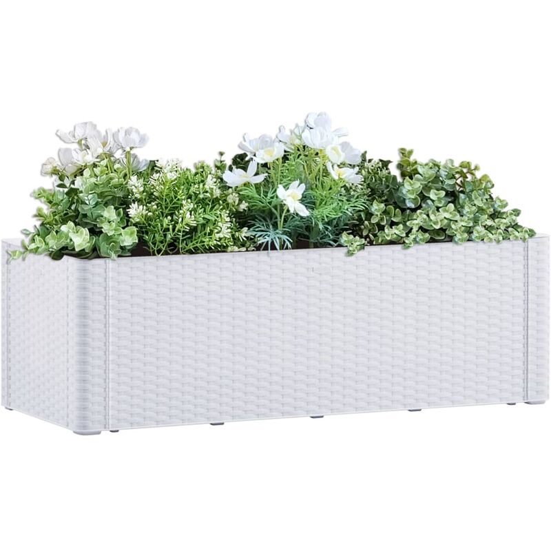 

Arriate con sistema de riego automático blanco 100x43x33 cm - Blanco