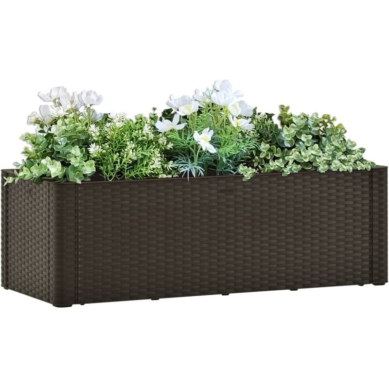 

Arriate con sistema de riego automático moca 100x43x33 cm - Marrón