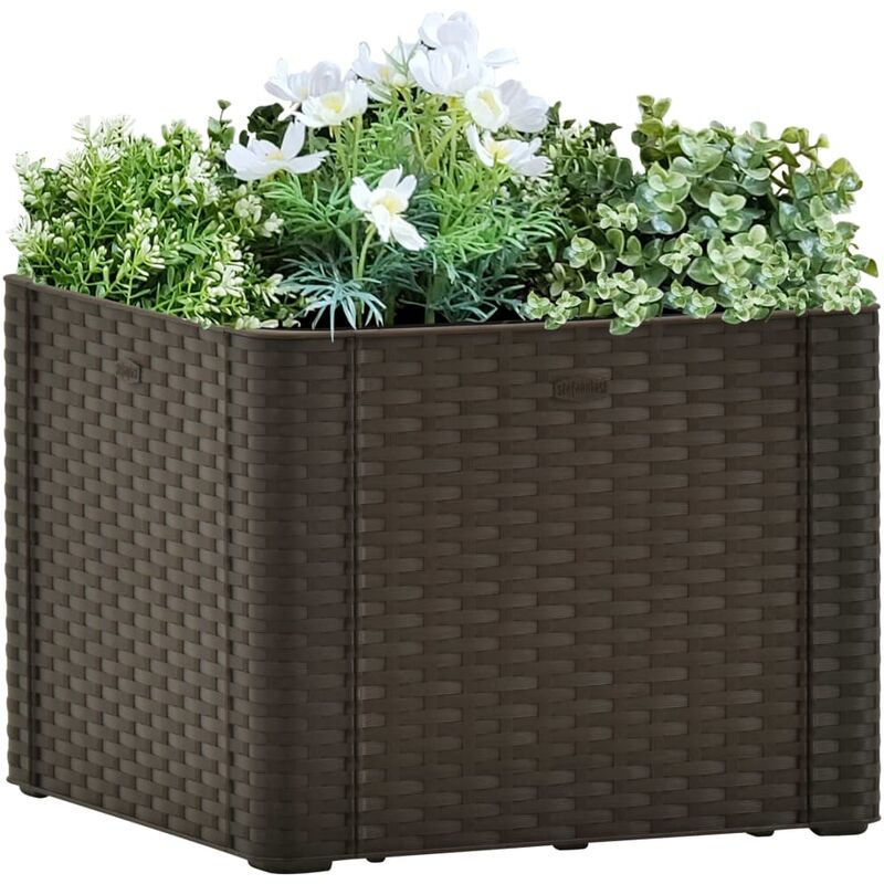 

Arriate con sistema de riego automático moca 43x43x33 cm - Marrón