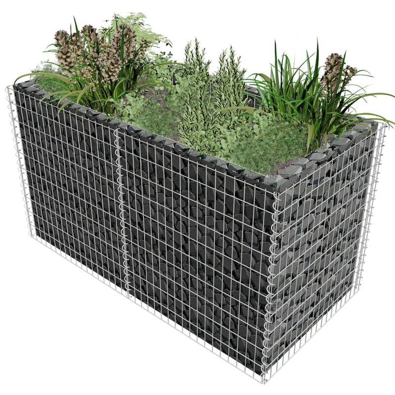 

Youthup - Arriate de acero de gaviones plateado 180x90x100 cm - Plateado
