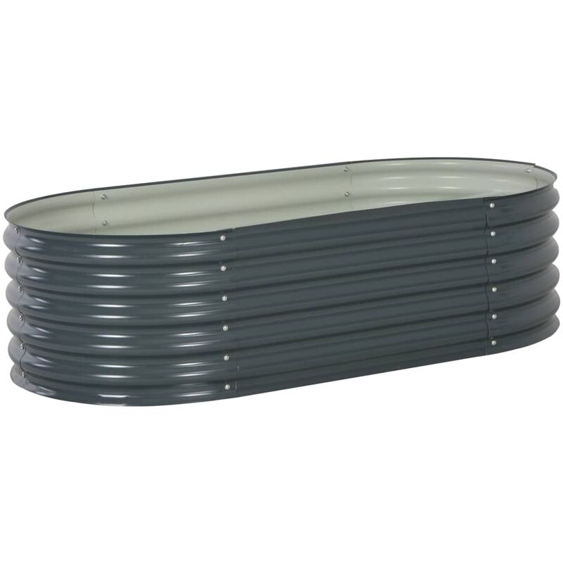 

Arriate de acero galvanizado gris 160x80x44 cm