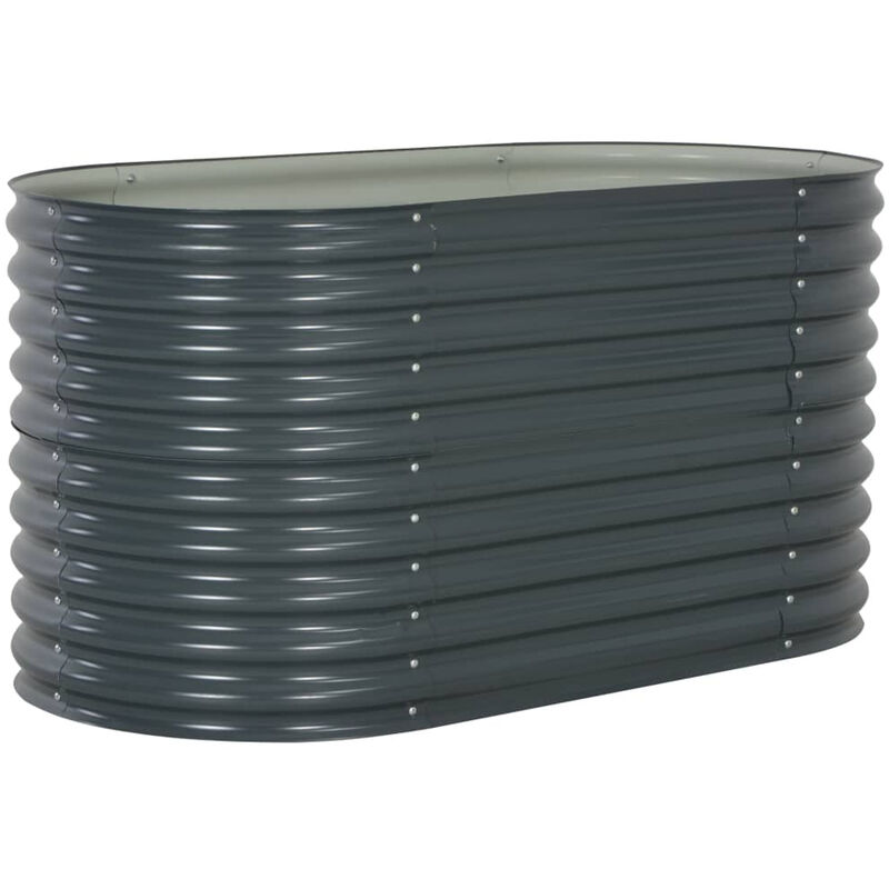 

Arriate de acero galvanizado gris 160x80x81 cm