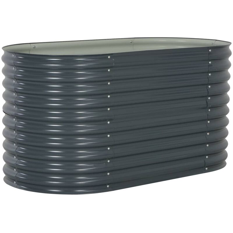 

Arriate de acero galvanizado gris 160x80x81 cm