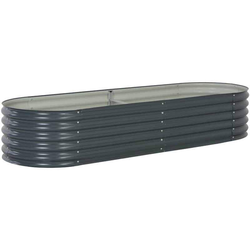 

Arriate de acero galvanizado gris 240x80x44 cm - Gris