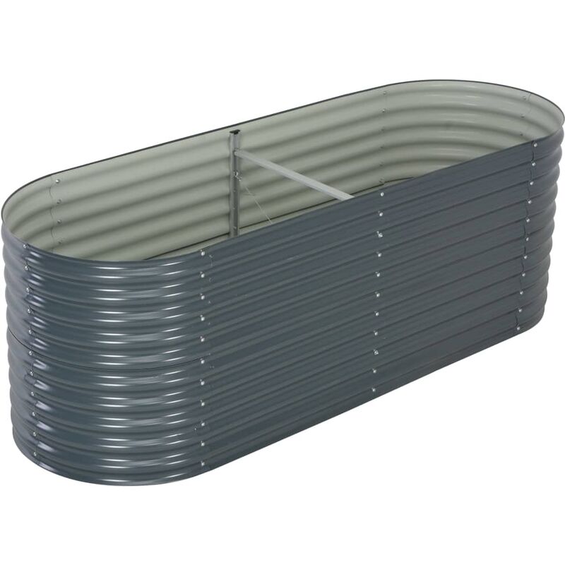 

Arriate de acero galvanizado gris 240x80x81 cm