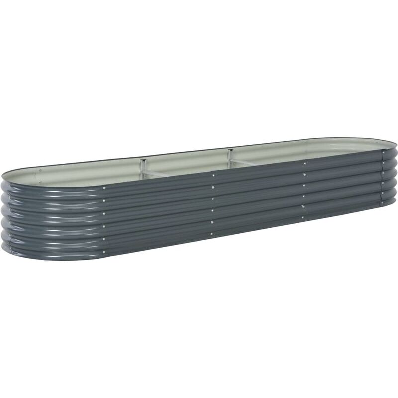

Happyshopping - Arriate de acero galvanizado gris 320x80x44 cm