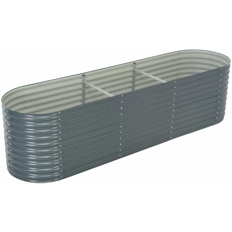 

Arriate de acero galvanizado gris 320x80x81 cm