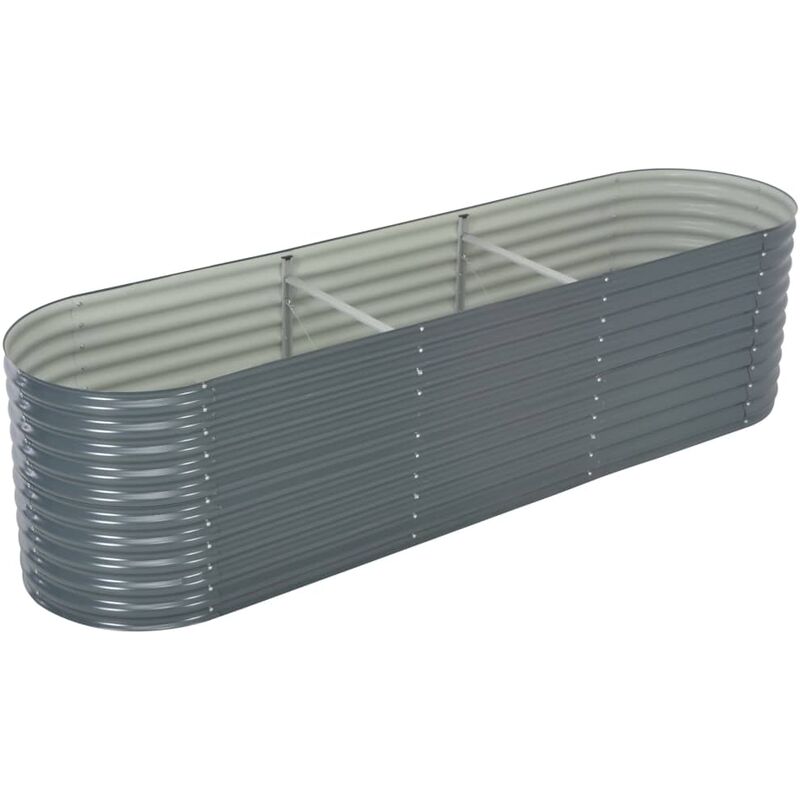 

Arriate de acero galvanizado gris 320x80x81 cm - Gris