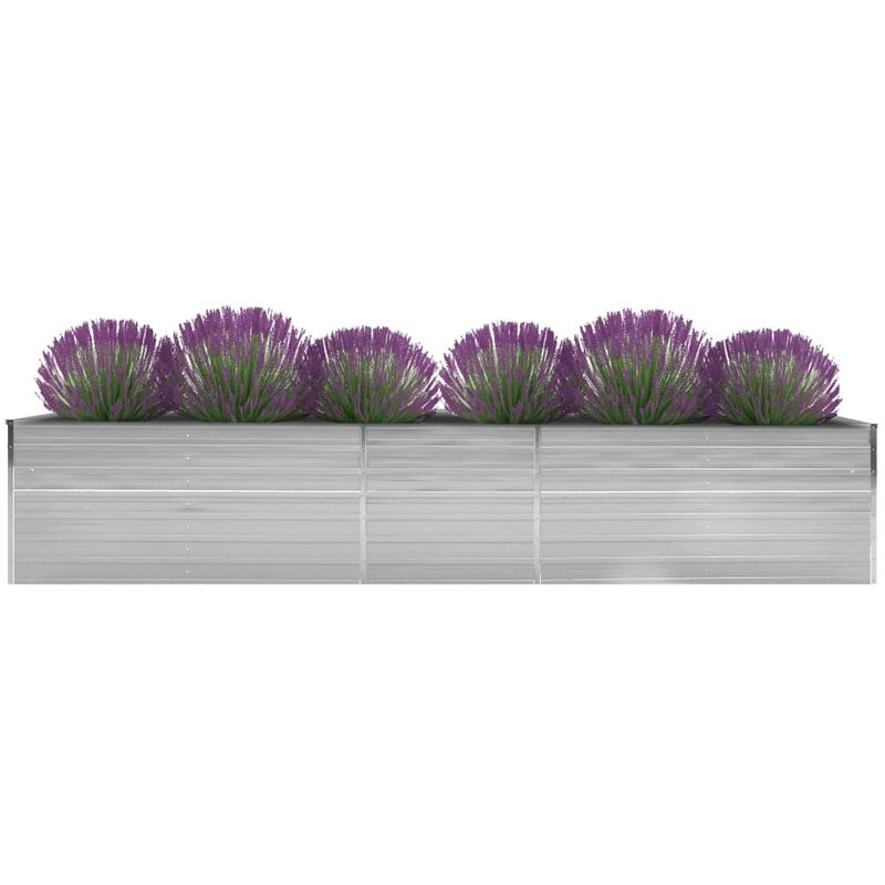 

Arriate de acero galvanizado gris 400x80x45 cm