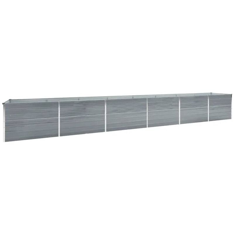 

Arriate de acero galvanizado gris 600x80x77 cm - Gris
