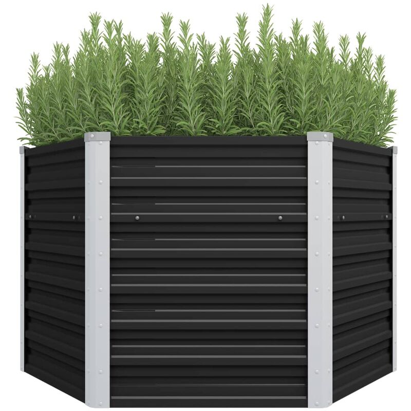 

Arriate de acero galvanizado gris antracita 129x129x77 cm