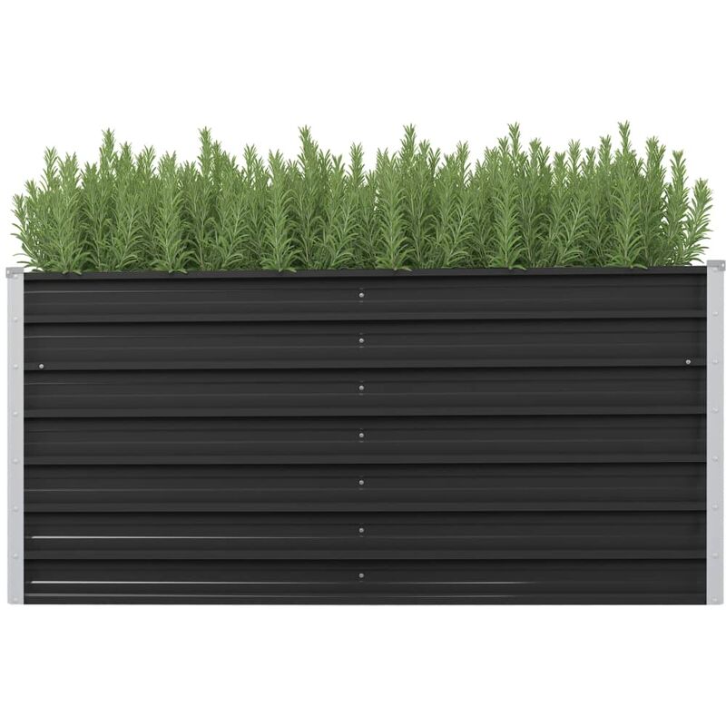 

Arriate de acero galvanizado gris antracita 160x40x77 cm