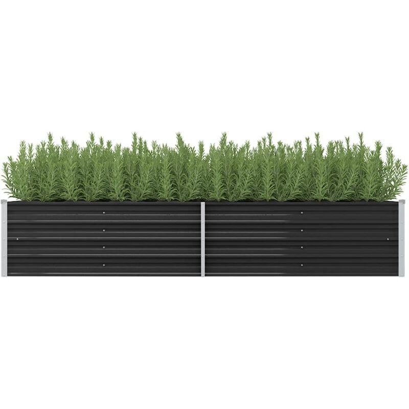 

Arriate de acero galvanizado gris antracita 240x80x45 cm