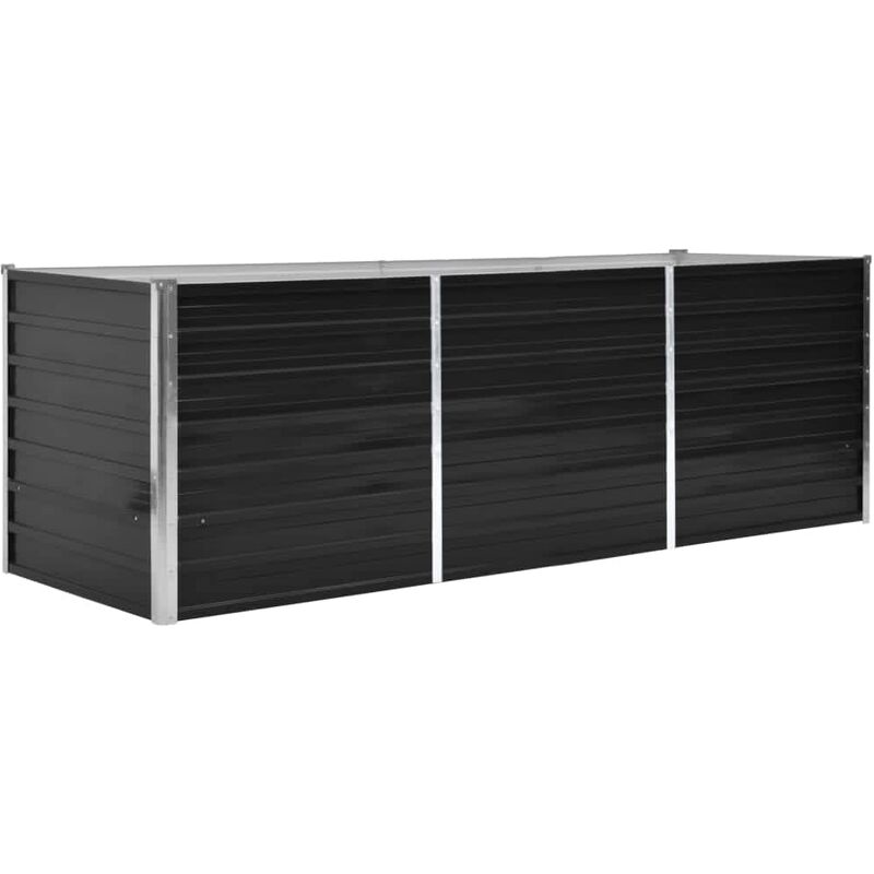 

Arriate de acero galvanizado gris antracita 240x80x77 cm - Antracita