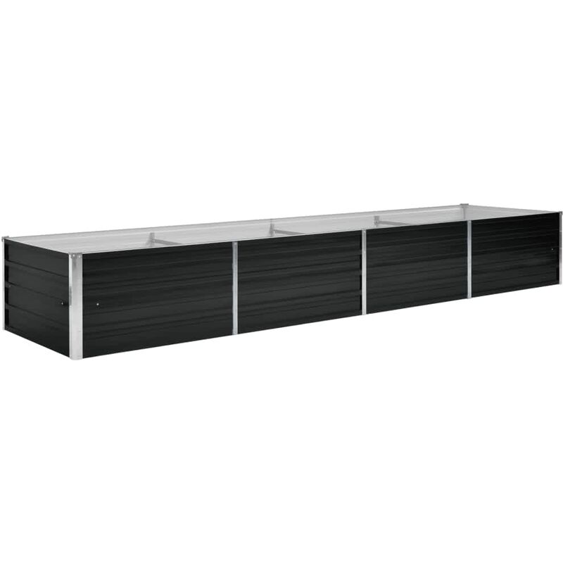 

Arriate de acero galvanizado gris antracita 320x80x45 cm - Antracita