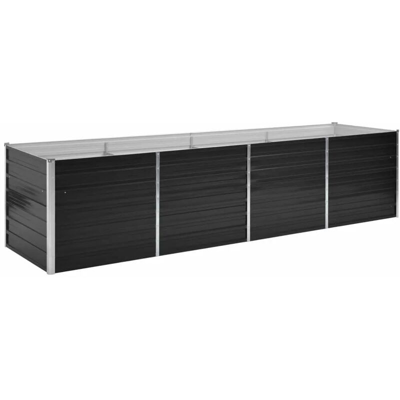

Arriate de acero galvanizado gris antracita 320x80x77 cm - Antracita