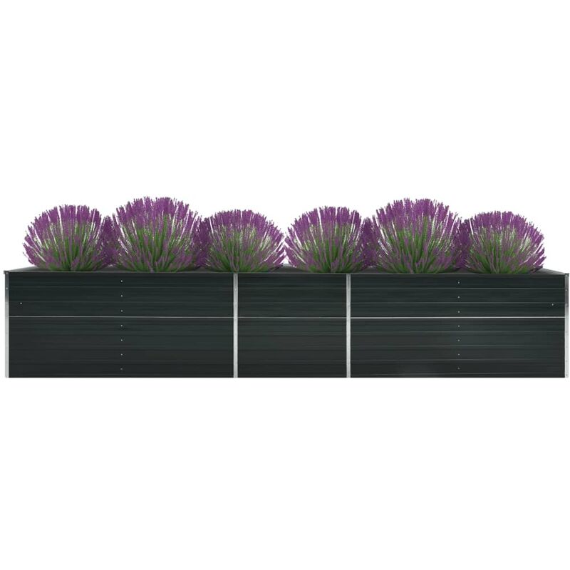 

Arriate de acero galvanizado gris antracita 400x80x45 cm