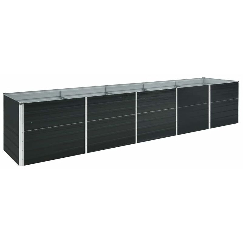 

Arriate de acero galvanizado gris antracita 400x80x45 cm - Antracita