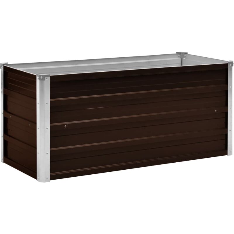 

Youthup - Arriate de acero galvanizado marrón 100x40x45 cm - Marrón