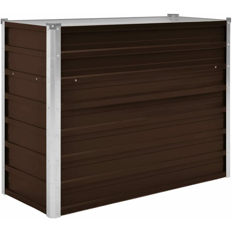 

Arriate de acero galvanizado marrón 100x40x77 cm - Marrón