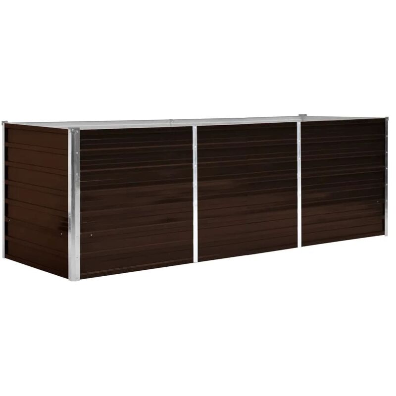 

Arriate de acero galvanizado marrón 240x80x77 cm - Marrón