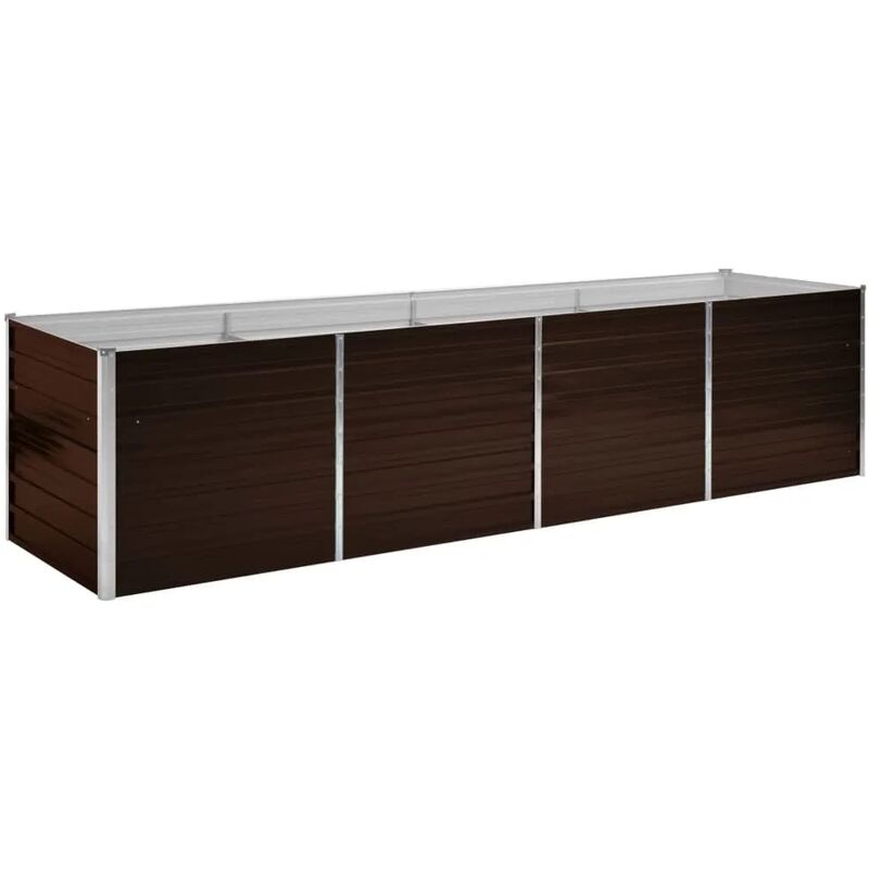 

Arriate de acero galvanizado marrón 320x80x77 cm - Marrón